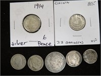 (7) SILVER FOREIGN COINS