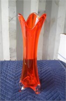 3 Footed Heavy Red Vase