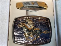 Pony Express, 125 Year 5in Knife, & Belt Buckle