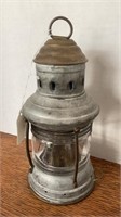 PERKO railroad lantern, brass clad, 9”