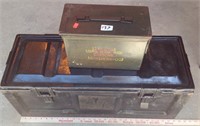 Two vintage ammo boxes
