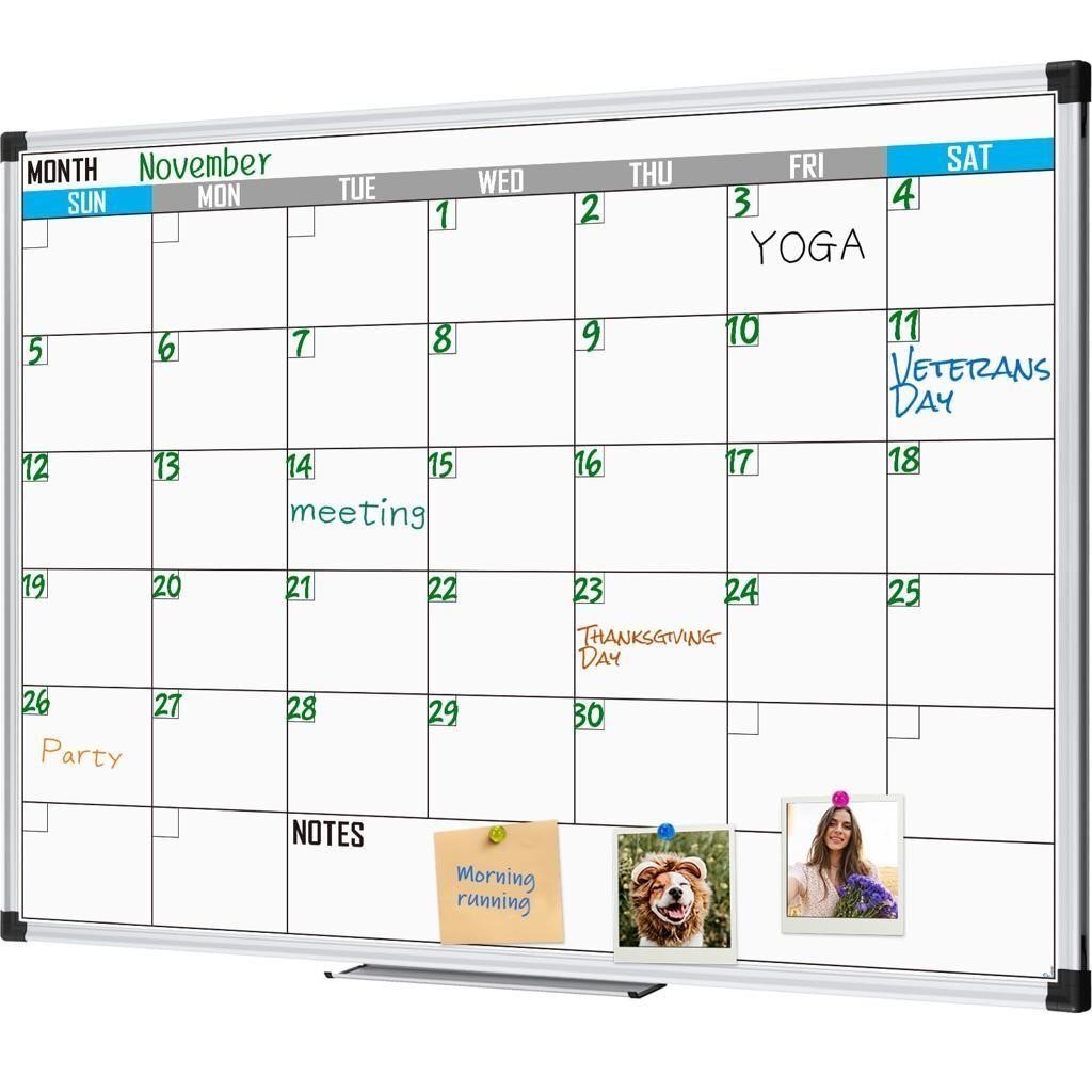 XBoard Magnetic Calendar Whiteboard 48  x 36