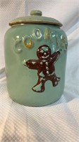Vintage McCoy Gingerbread Man Green Cookie Jar.