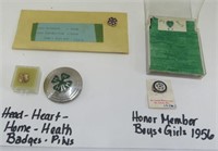 4H Head- Heart -Home -Health- Badge/Pin Honor