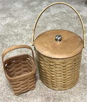 Longaberger Basket Ice Bucket and Small Handle