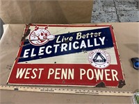 West Penn Power sign,         Single sided enamel