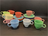 Fiesta Ware Fiestaware Cups & Saucers Vintage &
