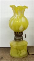 Yellow glass oil lamp