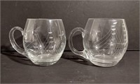 Vintage Nautical Etched Glasses