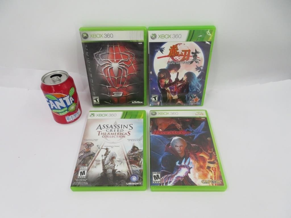 4 jeux pour Xbox 360 dont Spiderman