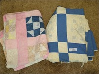 2 Quilts - blue= approx 80" x  80" & pink =66" x