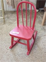 Child's little red Rocking chair - 18" tall