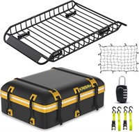 Roof Rack Cargo Basket 58x36x5.1 w/Bag & Net