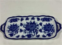 Blue serving tray