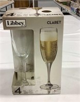 4 Libby “Claret” champagne glasses