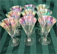 9 PEARL IRIDESCENT DEEP FOOTED GLASSES