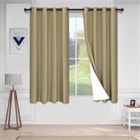 A3569  Easy-Going Faux Linen Curtains, 52 x 63