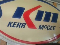 Kerr-mcgee plastic sign with aluminum surround.