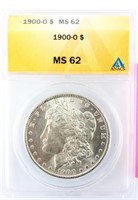 Coin 1900-O Morgan Silver Dollar ANACS MS62