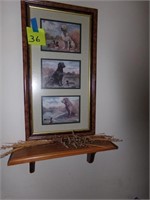 Wall Decor - Framed Dog Pics and Shelf