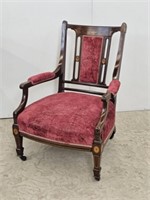 GENTLEMANS ARMCHAIR WITH INLAY - SOLID CHAIR