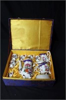 Decorated China Tea Set in Oriental Fitted Box