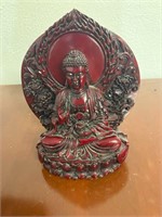 SITTING BUDDHA STATUE APPEARS TO BE SOLID WOOD