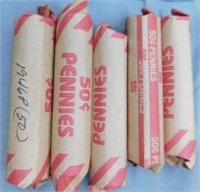 (5) Rolls of 1946-P Wheat Cents.