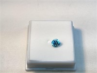 1.20ct 6.5mm Round D/C Blue Zircon