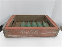 Coca-Cola crate and 5 Coca-Cola bottles