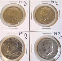4 - 1971 D Kennedy Half Dollars