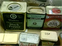 Flat of Vintage Spice Cans