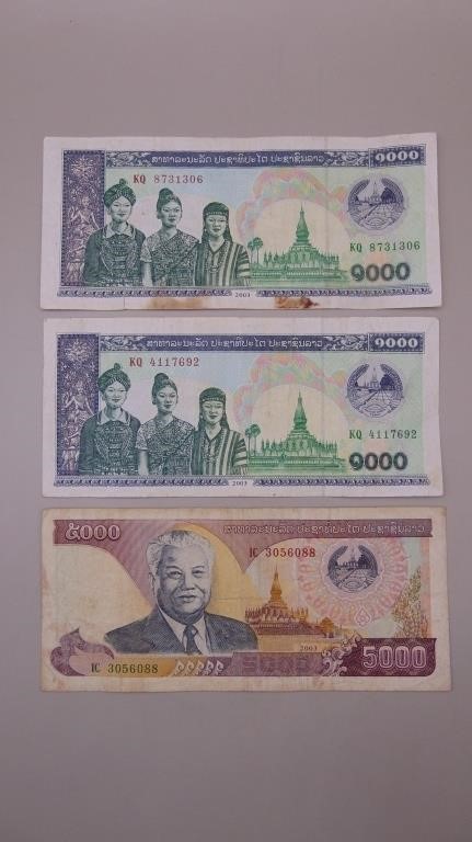(3) Laos Bank Notes