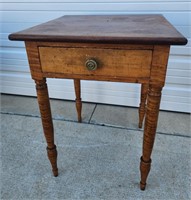 Antique Tiger Maple End Table