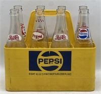 (SM) Vintage Pepsi Cola Plastic Carrier With 8