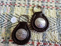 (2) Coin & Leather Key Rings