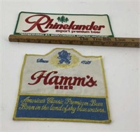 (2) Vtg beer patches  Hamm's & Rhinelander