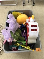 Plastic Tote of Toys