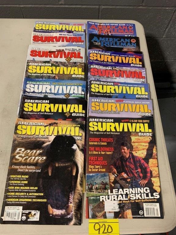 GROUP OF SURVIVAL GUIDE & RIFLEMAN MAGAZINES