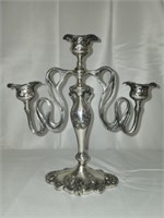 Weighted silver plate candelabra