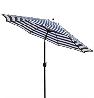 Sunnyglade 9' Patio Umbrella, Blue & White - NEW
