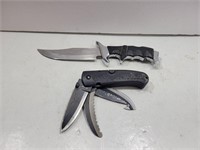 Large Fixed Blade Knife & Multi-Blade Pocket Knife