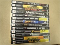 Wooden Box w/ (13) PS2 Games