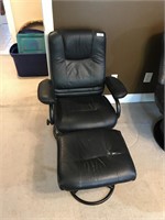 Faux Leather Chair & Ottoman (See Info)