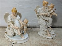 Pair of Porcelain Angel & Cupid Figures
