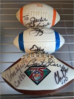 3 MINI FOOTBALLS AUTOGRAPHED