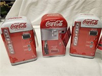 Coca Cola Lot of 3 Tin Soda Machine boxes