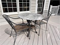 Wrought Chairs (2)  & Table w/ Resin Top