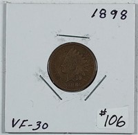 1898  Indian Head Cent   VF-30