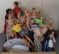 Tray Lot of Assorted Barbie Dolls